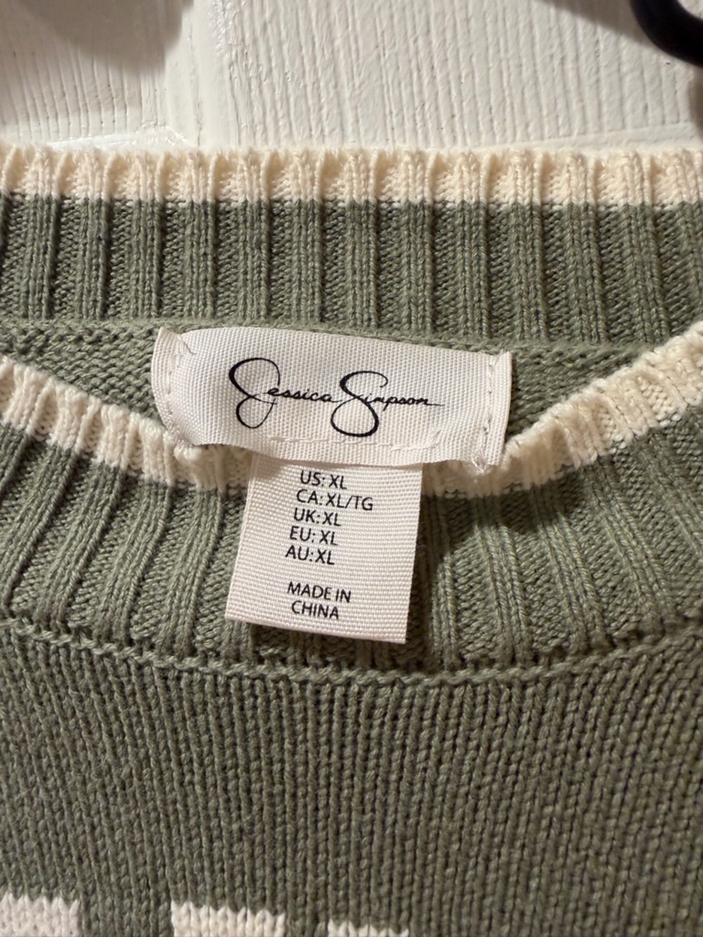 Z Supply Olive Green 'Sunday Funday' Crewneck Sweater with Cream Graphic - Picture 3 of 3